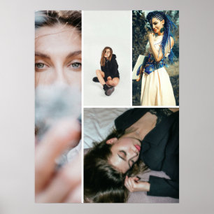 Benutzerdefiniertes einfaches Collage Grid 4-Foto Poster