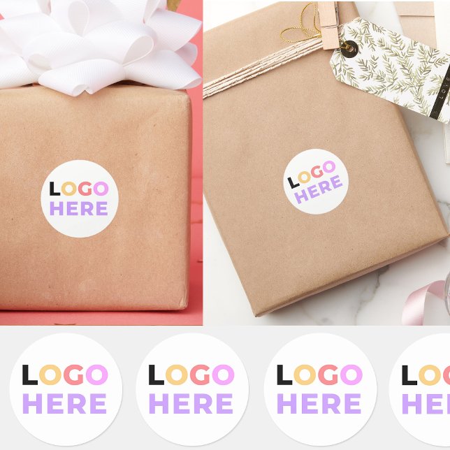 Benutzerdefiniertes einfaches Firmenlogo hier | El Runder Aufkleber (white minimalist stickers
)