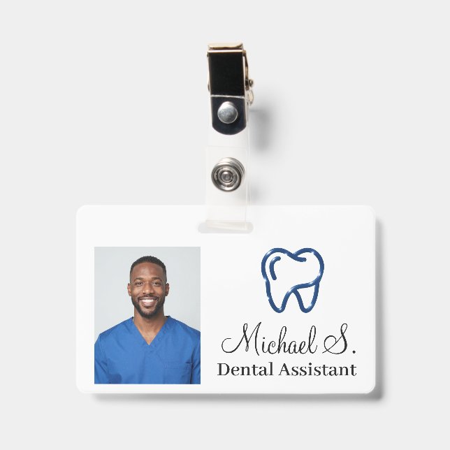 Benutzerdefiniertes einfaches Logo Dentalassistent Ausweis (Vorderseite mit Clip)