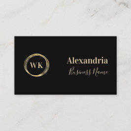 Benutzerdefiniertes einfaches Monogramm Schwarzes Visitenkarte