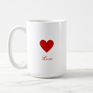 Benutzerdefiniertes einfaches rotes Herz Liebe Kaffeetasse