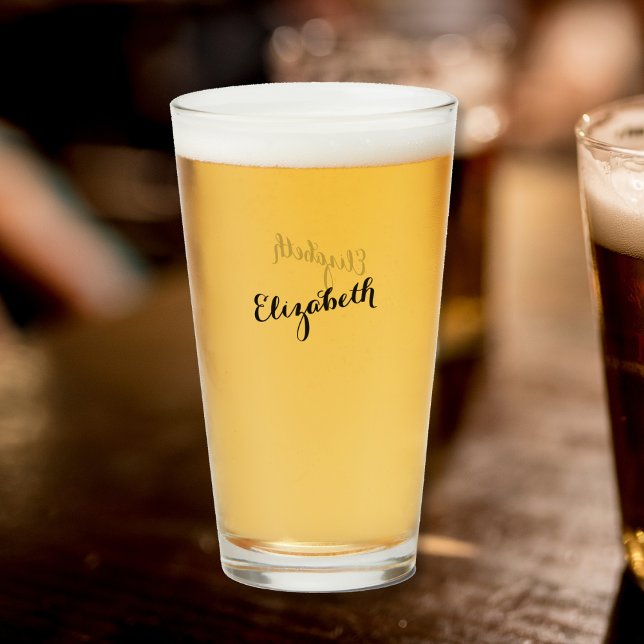 Benutzerdefiniertes einfaches typografisches monog glas (Custom Simple Typography Monogrammed Beer Glass)