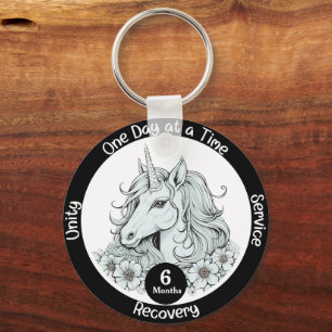 Benutzerdefiniertes Einhorn Geschenk zum Nüchternh Schlüsselanhänger