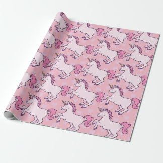 Benutzerdefiniertes Einhorn- und Herzmuster Geschenkpapier