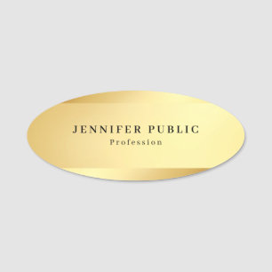 Benutzerdefiniertes elegantes Glamour Gold Einfach Namensschild