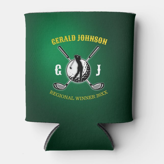 Benutzerdefiniertes elegantes Golf Monogram Design Dosenkühler (Vorderseite)