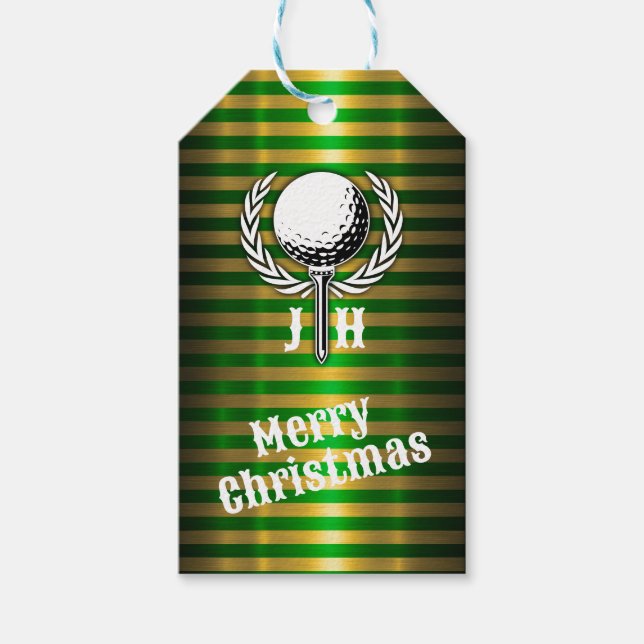 Benutzerdefiniertes elegantes Golf Monogram Design Geschenkanhänger (Vorderseite)
