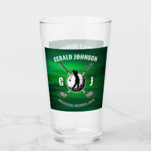 Benutzerdefiniertes elegantes Golf Monogram Design Glas