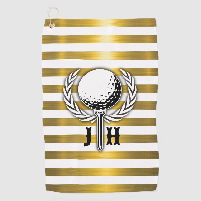 Benutzerdefiniertes elegantes Golf Monogram Design Golfhandtuch (Vorderseite)