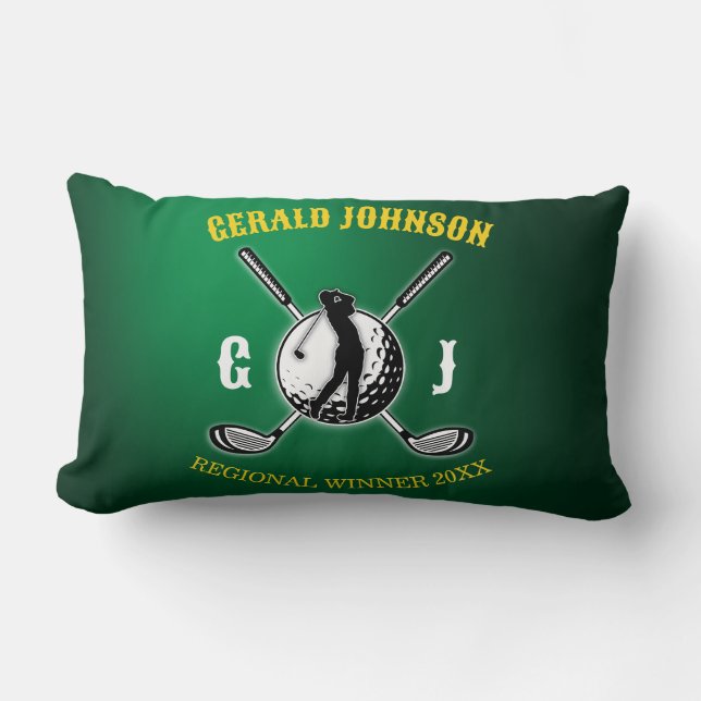 Benutzerdefiniertes elegantes Golf Monogram Design Lendenkissen (Vorderseite)