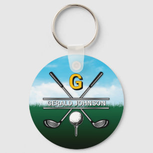 Benutzerdefiniertes elegantes Golf Monogram Design Schlüsselanhänger