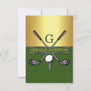 Benutzerdefiniertes elegantes Golf-Monogramm 3,5x5 Einladung