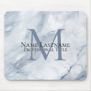 Benutzerdefiniertes elegantes Monogramm Hellblauer Mousepad