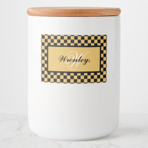 Benutzerdefiniertes Elegantes Monogramm Name Perso Lebensmitteletikett