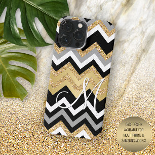 Benutzerdefiniertes Elegantes Schwarz Gold Silber iPhone 16 Pro Max Hülle