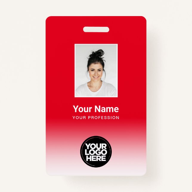 Benutzerdefiniertes Employee Foto rot Ausweis (Vorderseite)