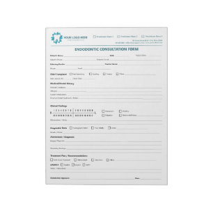 Benutzerdefiniertes Endodontie-Konsultationsformul Notizblock