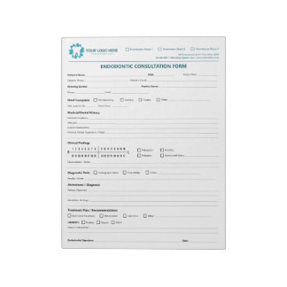 Benutzerdefiniertes Endodontie-Konsultationsformul Notizblock