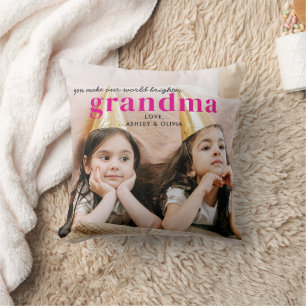 Benutzerdefiniertes Enkelkinder-Foto-Oma-Geschenk Kissen