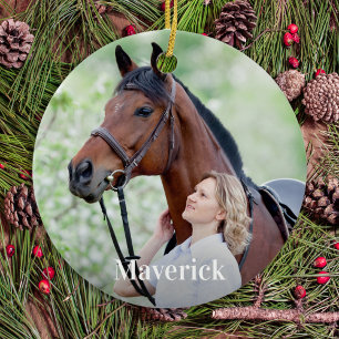 Benutzerdefiniertes Equine-Foto Pferdeliebhaber Pe Keramik Ornament
