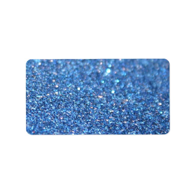 Benutzerdefiniertes Etikett - Blauer Glit-Fab Adressaufkleber (Vorne)