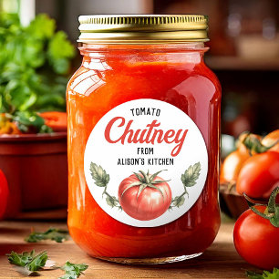Benutzerdefiniertes Etikett für Tomaten-Chutney-Ei Runder Aufkleber