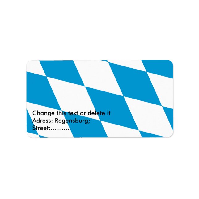 Benutzerdefiniertes Etikett mit bayerischer Flagge Adressaufkleber (Vorne)
