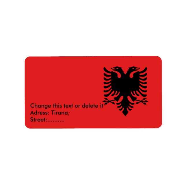 Benutzerdefiniertes Etikett mit der Flagge Albanie Adressaufkleber (Vorne)
