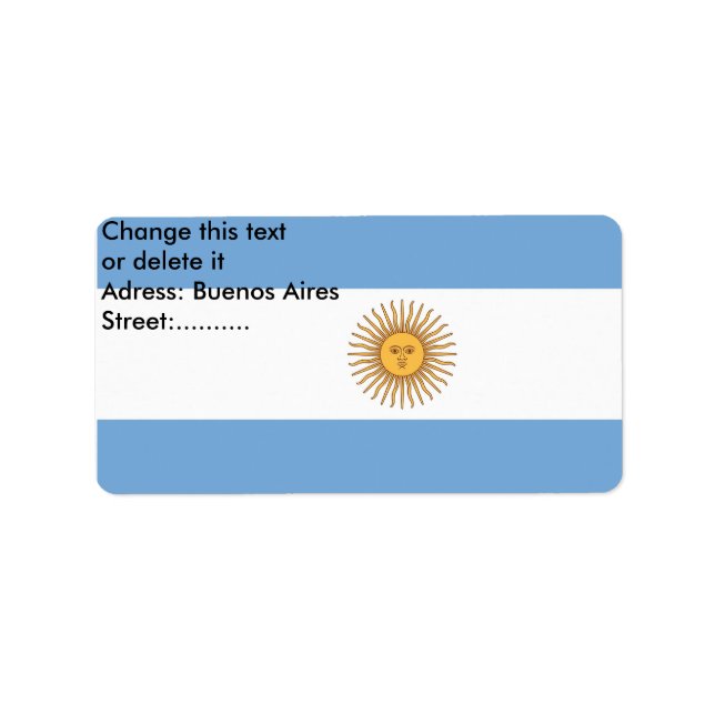 Benutzerdefiniertes Etikett mit der Flagge Argenti Adressaufkleber (Vorne)