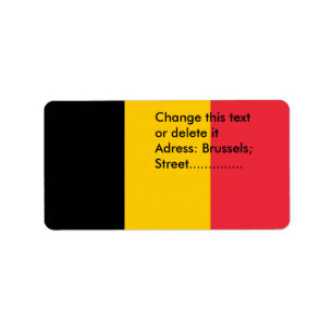 Benutzerdefiniertes Etikett mit der Flagge Belgien Adressaufkleber