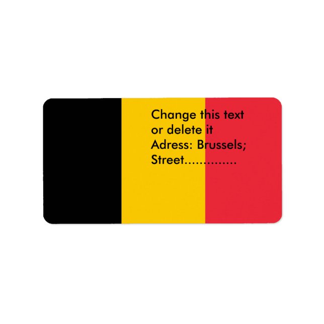 Benutzerdefiniertes Etikett mit der Flagge Belgien Adressaufkleber (Vorne)