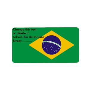 Benutzerdefiniertes Etikett mit der Flagge Brasili Adressaufkleber