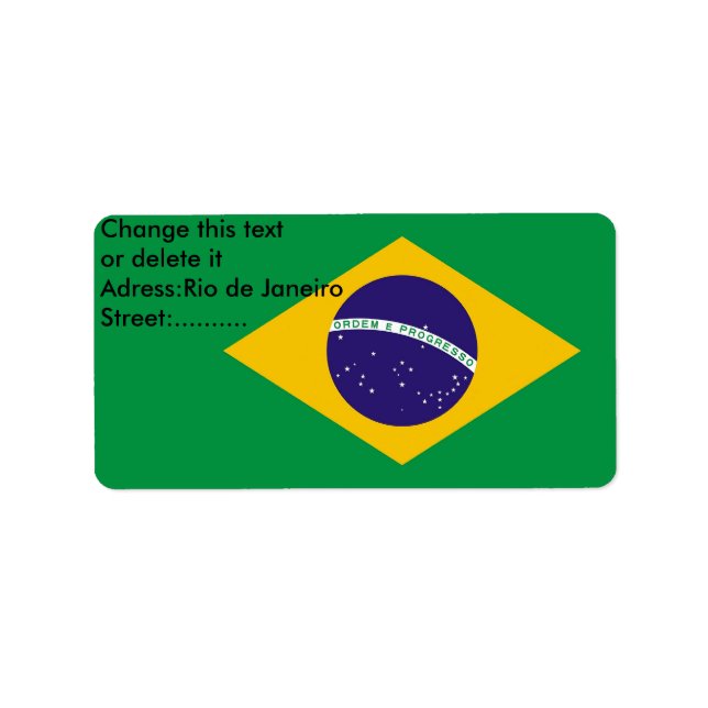 Benutzerdefiniertes Etikett mit der Flagge Brasili Adressaufkleber (Vorne)