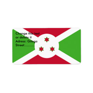 Benutzerdefiniertes Etikett mit der Flagge Burundi Adressaufkleber