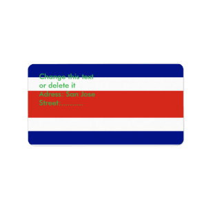 Benutzerdefiniertes Etikett mit der Flagge Costa R Adressaufkleber