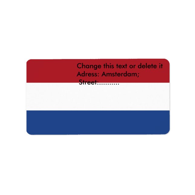 Benutzerdefiniertes Etikett mit der Flagge der Nie Adressaufkleber (Vorne)