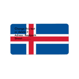 Benutzerdefiniertes Etikett mit der Flagge Islands Adressaufkleber