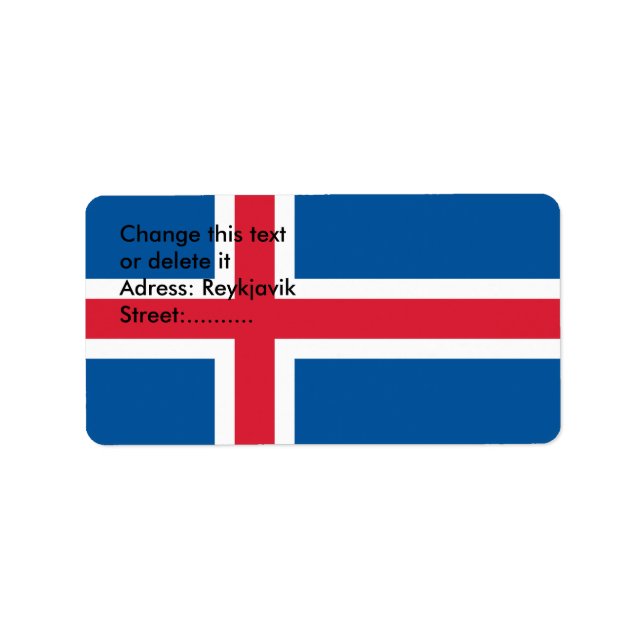 Benutzerdefiniertes Etikett mit der Flagge Islands Adressaufkleber (Vorne)