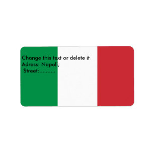 Benutzerdefiniertes Etikett mit der Flagge Italien Adressaufkleber