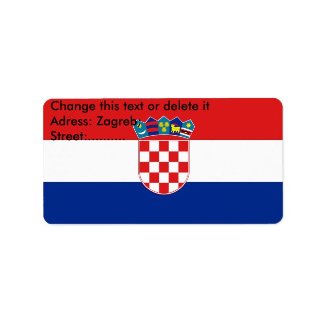 Benutzerdefiniertes Etikett mit der Flagge Kroatie Adressaufkleber (Vorne)