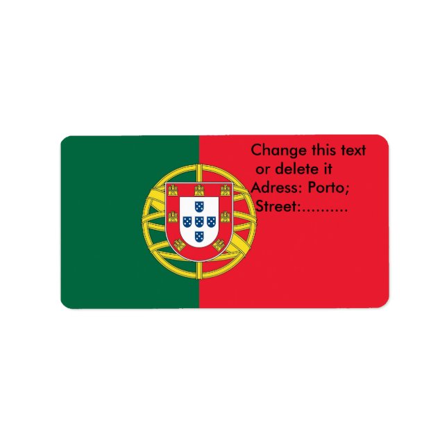 Benutzerdefiniertes Etikett mit der Flagge Portuga Adressaufkleber (Vorne)
