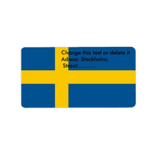 Benutzerdefiniertes Etikett mit der Flagge Schwede Adressaufkleber