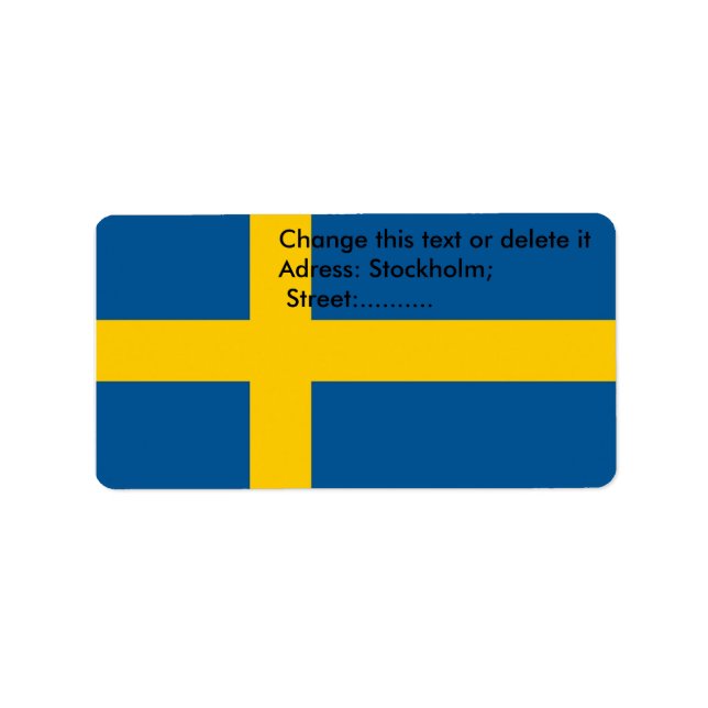 Benutzerdefiniertes Etikett mit der Flagge Schwede Adressaufkleber (Vorne)