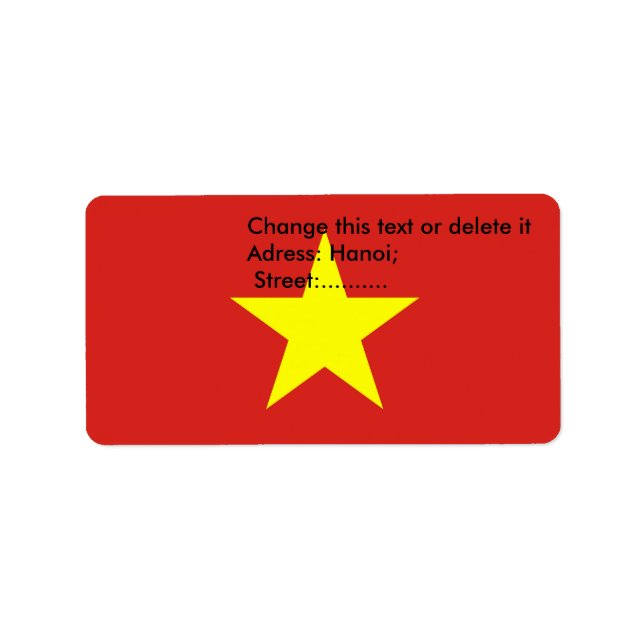 Benutzerdefiniertes Etikett mit der Flagge Vietnam Adressaufkleber (Vorne)
