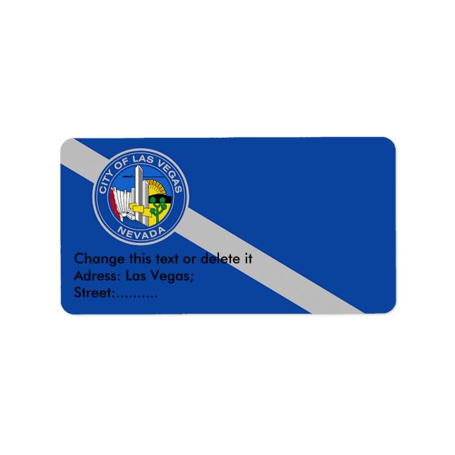 Benutzerdefiniertes Etikett mit Flag von Las Vegas Adressaufkleber (Vorne)