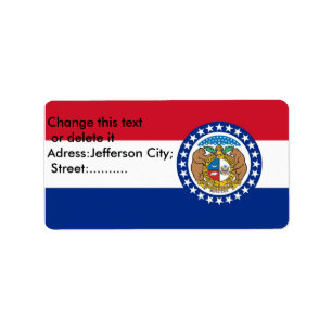 Benutzerdefiniertes Etikett mit Flag von Missouri, Adressaufkleber