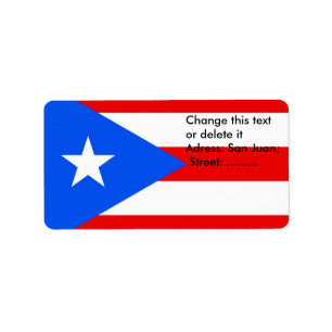 Benutzerdefiniertes Etikett mit Flag von Puerto Ri Adressaufkleber
