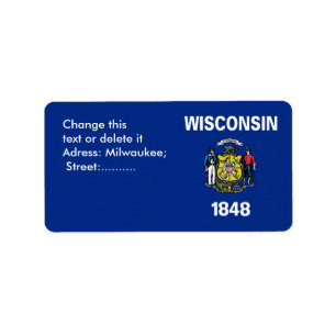 Benutzerdefiniertes Etikett mit Flag von Wisconsin Adressaufkleber