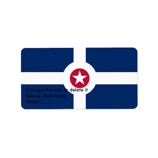 Benutzerdefiniertes Etikett mit Flagge von Indiana Adressaufkleber (Vorne)
