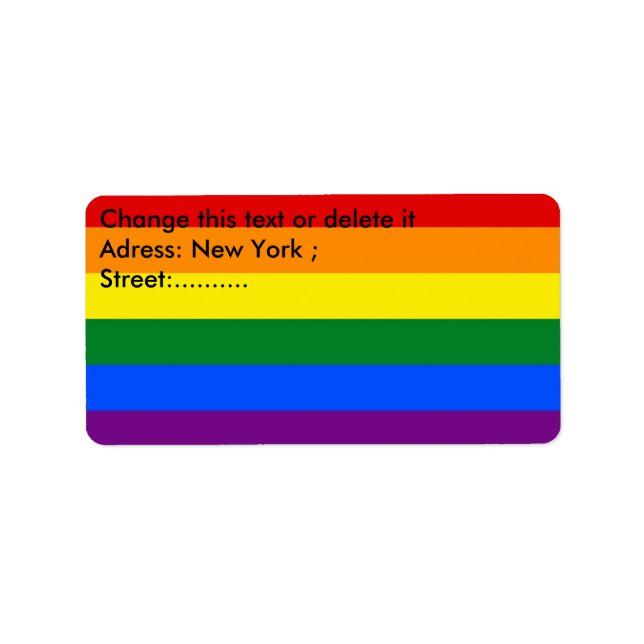 Benutzerdefiniertes Etikett mit LGBT-Regenbogenfla Adressaufkleber (Vorne)